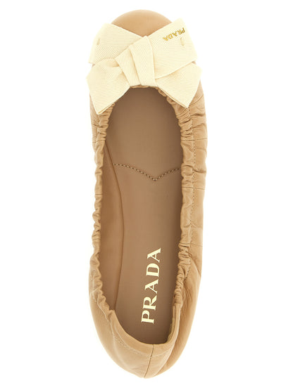 Beige Calfskin Ballet Flats