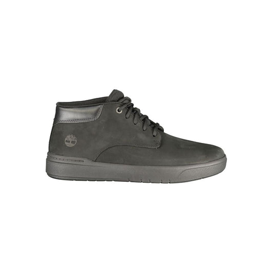 Black Leather Mens Sneaker