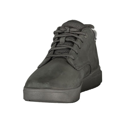 Black Leather Mens Sneaker