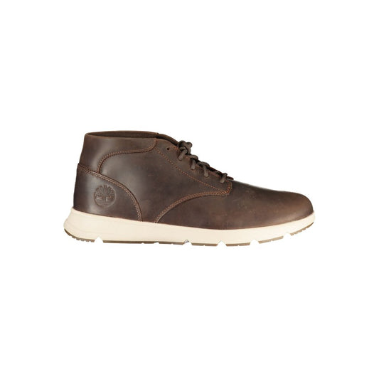 Brown Leather Men Sneakers