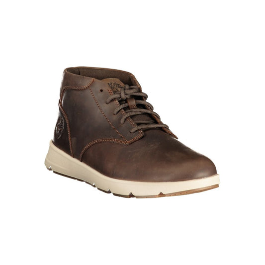 Brown Leather Men Sneakers