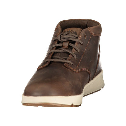 Brown Leather Men Sneakers