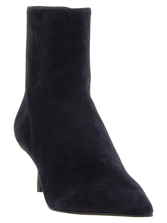 Blue Lambskin Ankle Boots