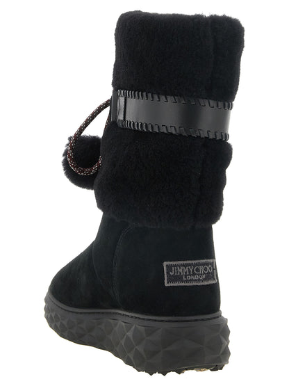 Black Lamb Leather Flat Boots