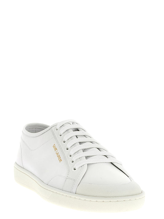 White Calfskin Low Top Sneakers