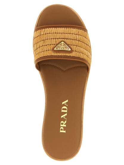 Brown Viscose Slides