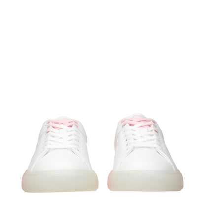 White Leather Low Top Sneakers