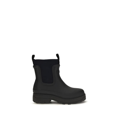 Black Rubber Ankle Boots