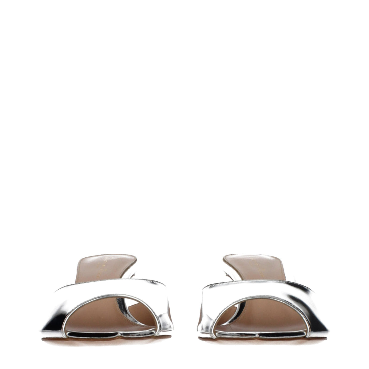 Gray Leather Platform Sandals