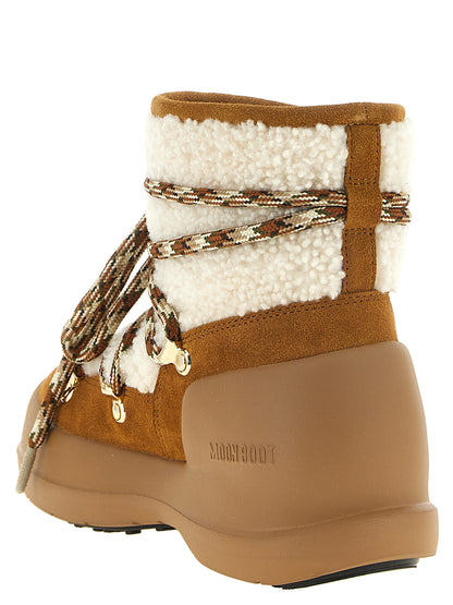 Beige Lamb Fur Flat Boots
