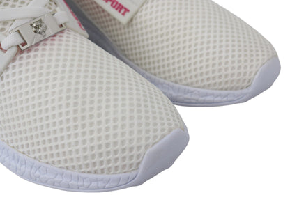 White Polyester Runner Becky Sneakers Shoes