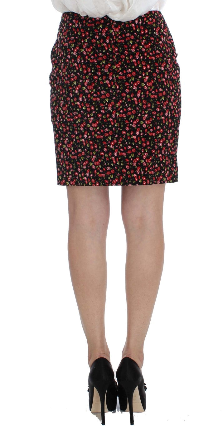 Black Multicolor Floral Suit