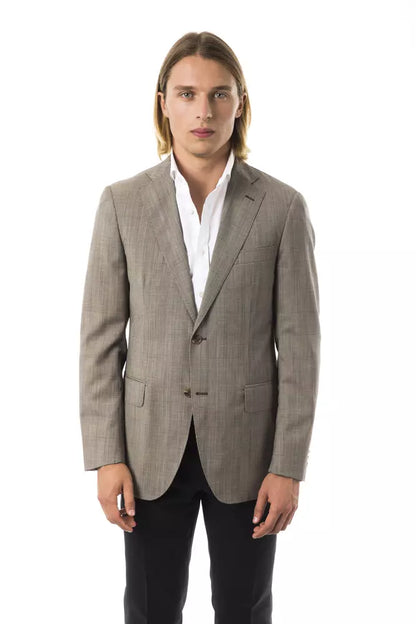 Gray Wool Mens Blazer
