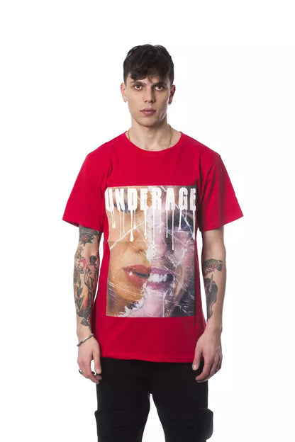 Red Cotton Men's T-Shirt