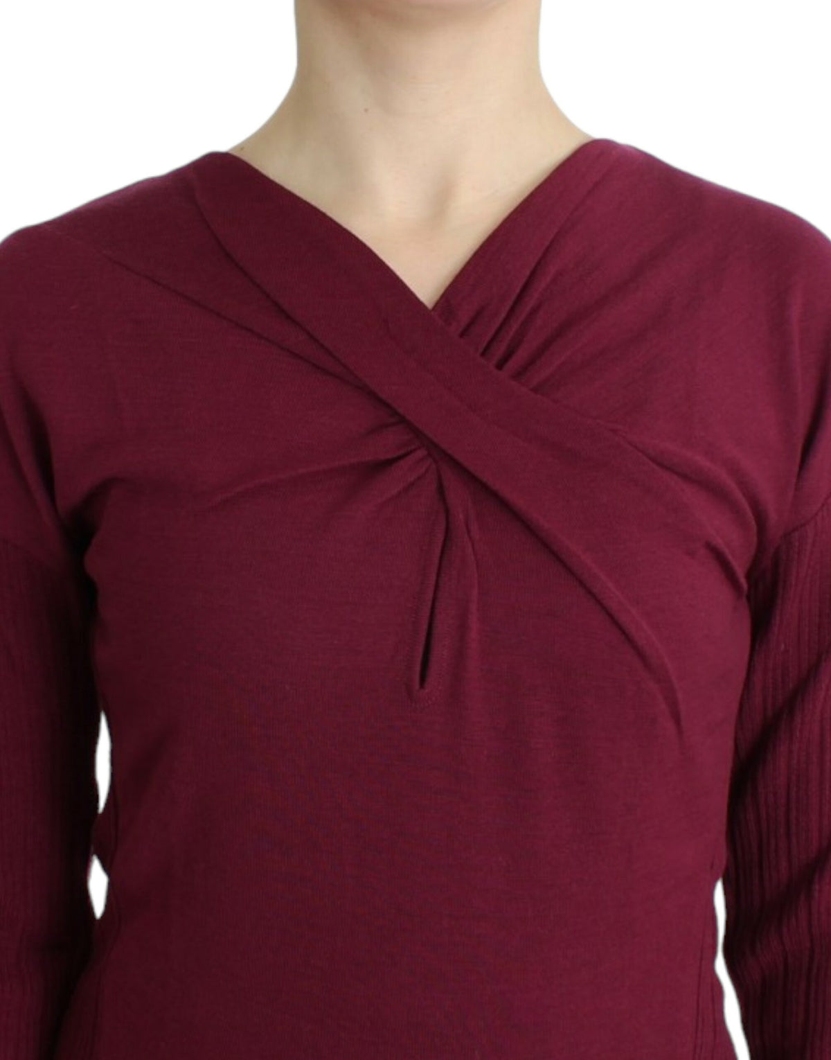 Purple knitted wool sweater