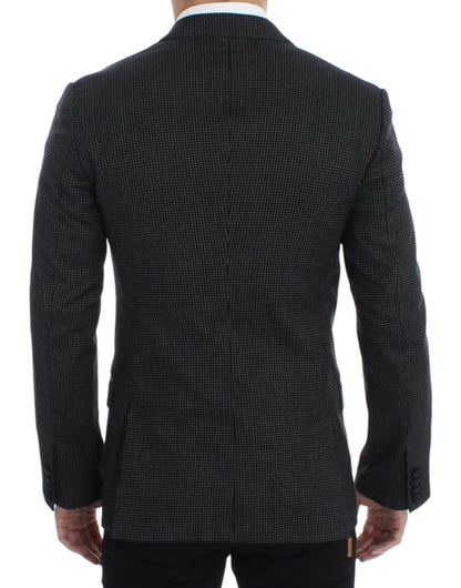Dark Gray Wool Silk Slim MARTINI Jacket Blazer
