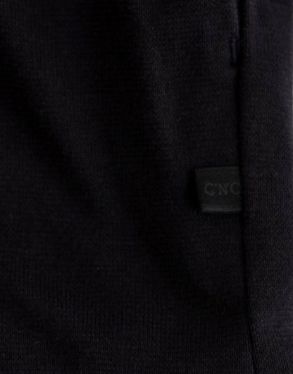 Blue hooded cotton sweater