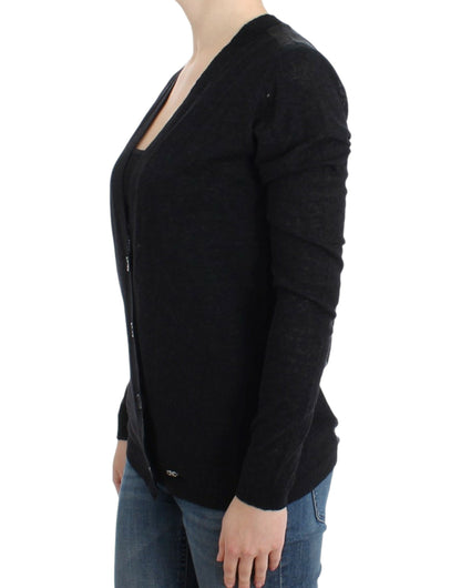 Gray wool alpaca cardigan