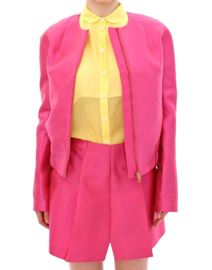 Pink silk blend jacket