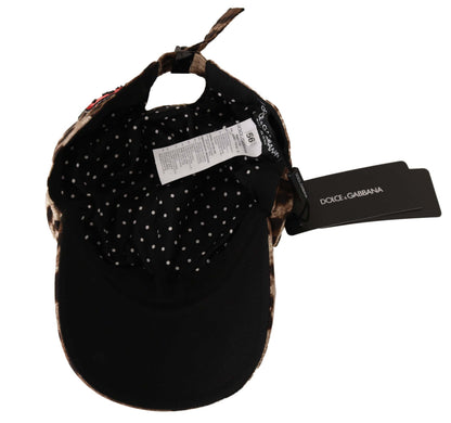 Brown Leopard Sequin Sicily Applique Baseball Hat