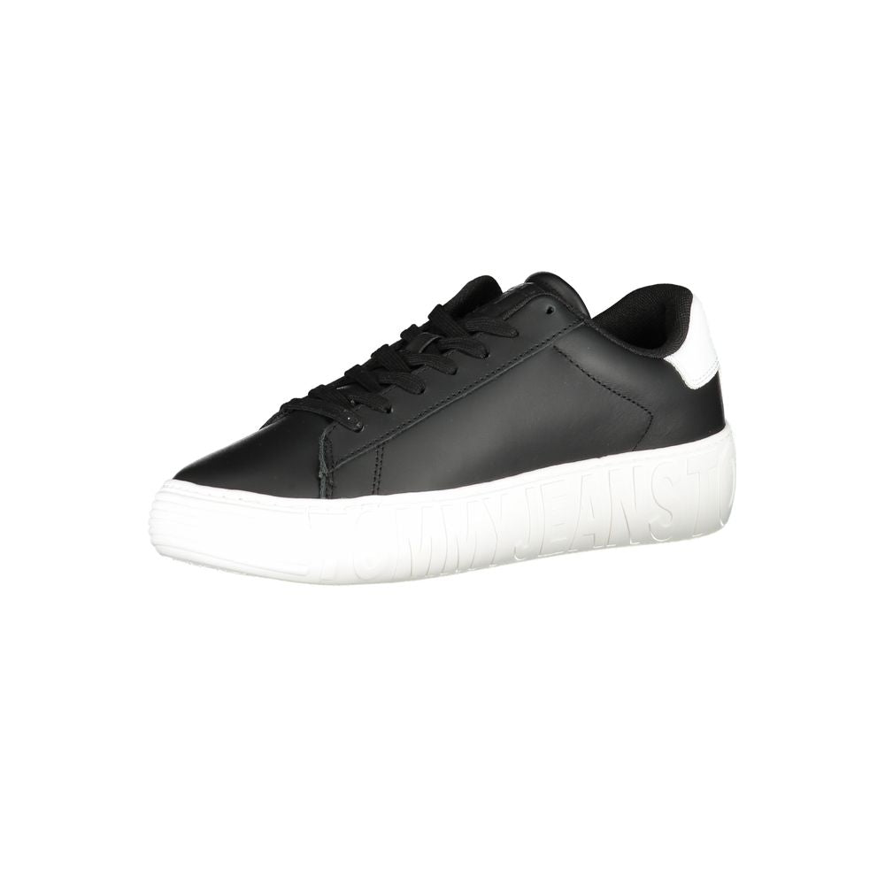 Black Leather Men Sneaker
