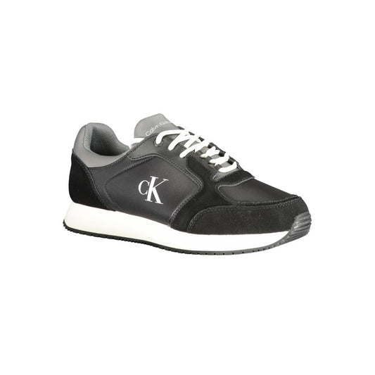 Black Polyurethane Men Sneaker