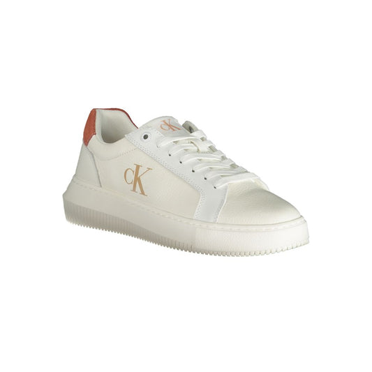 White Polyurethane Women Sneaker