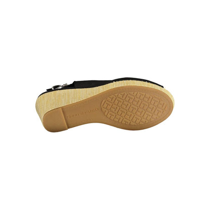 Black Polyester Women Sandal