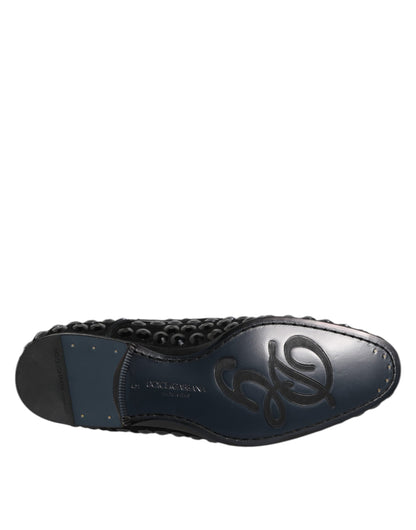 Black Suede Strass Derby Formal Shoes