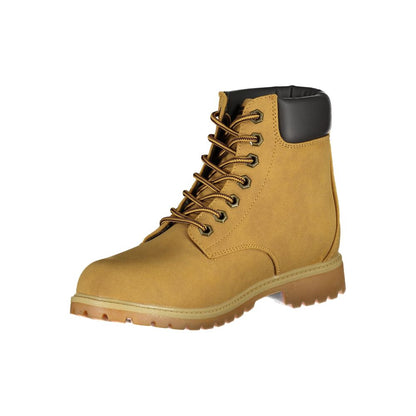 Yellow Polyester Women Ankle Boot