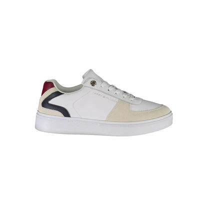 White Polyester Women Sneaker