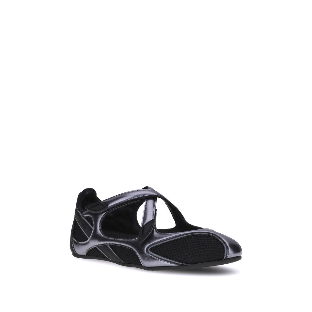 Black Polyethylene Ballet Flats