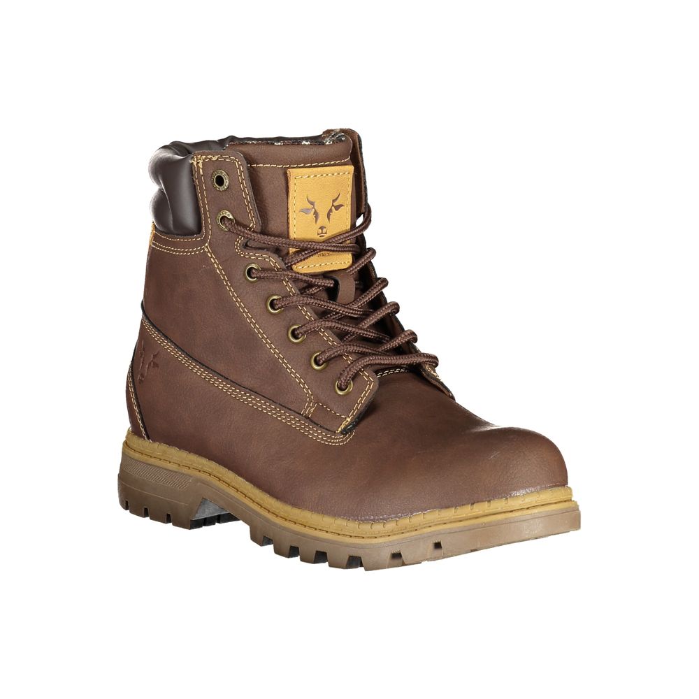 Brown Polyester Women Boot