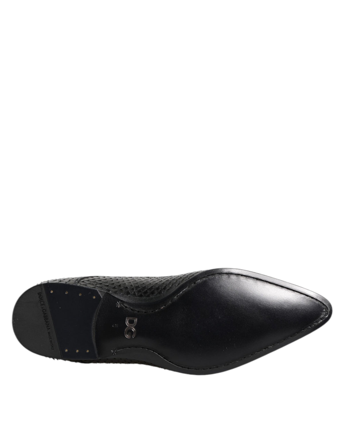 Black Exotic Leather Lace Up Derby Shoes