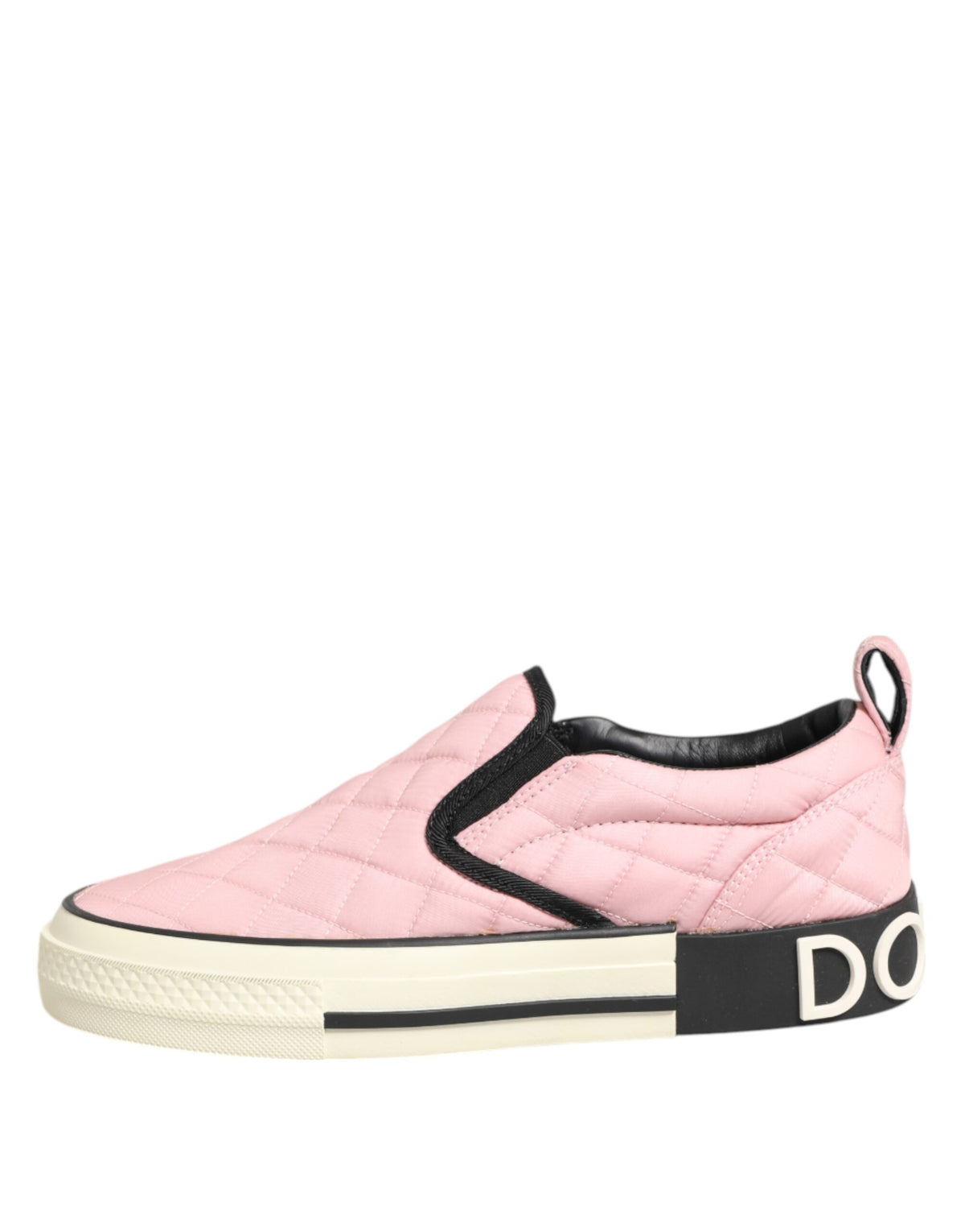 Pink Quilted Nylon Slip-On Sneaker Shoes