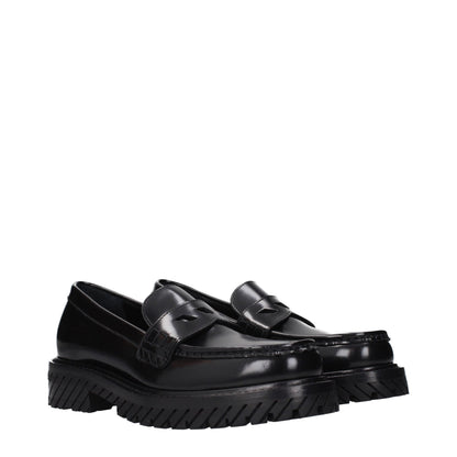 Black Leather Slip-On Loafers