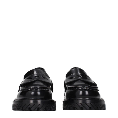 Black Leather Slip-On Loafers