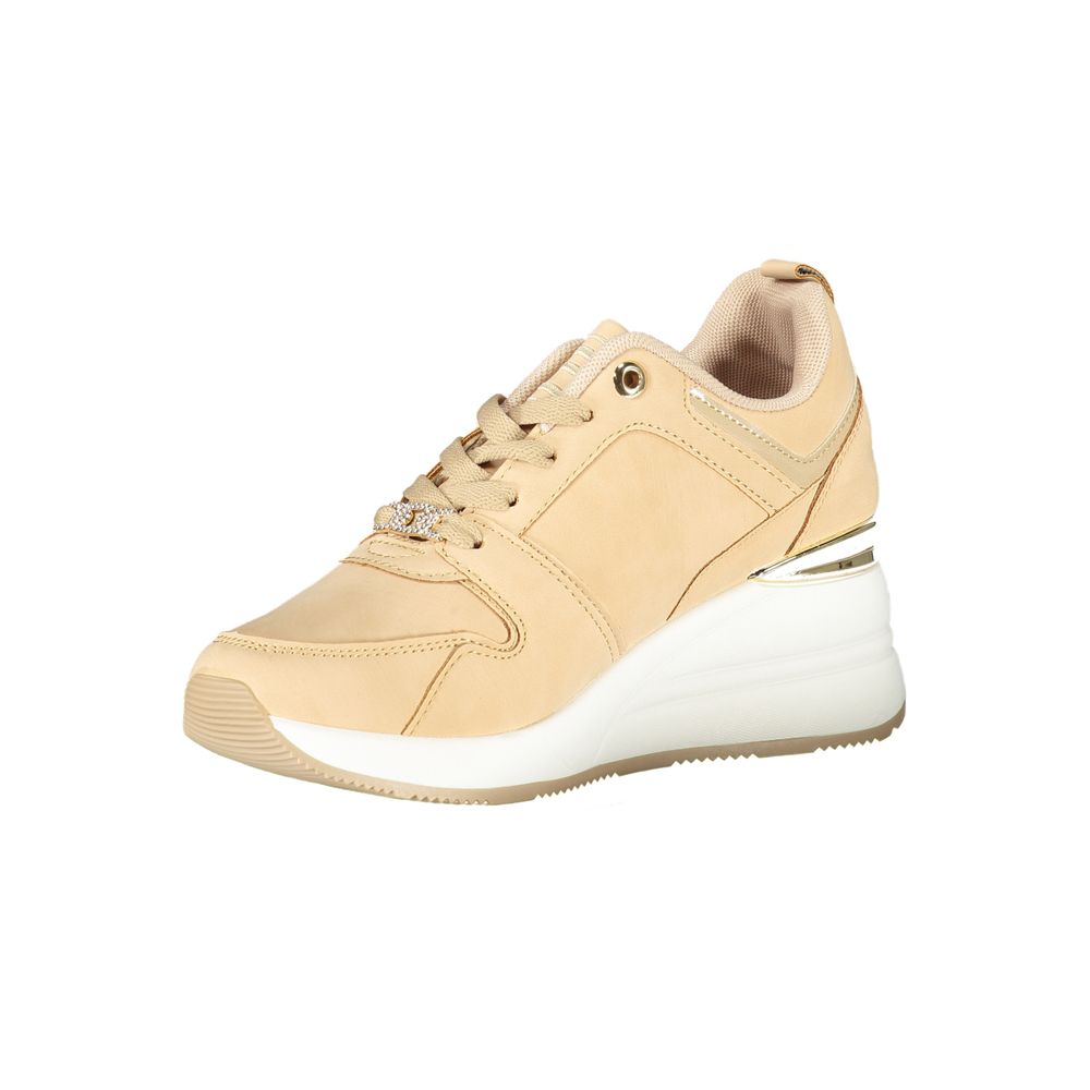 Beige Polyester Women Sneaker