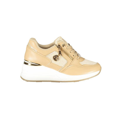 Beige Polyester Women Sneaker