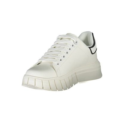White Polyurethane Women Sneaker