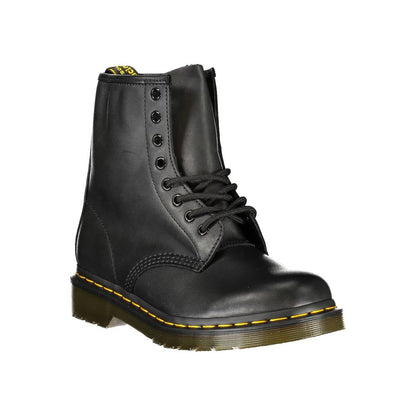 Black Leather Unisex Ankle Boot