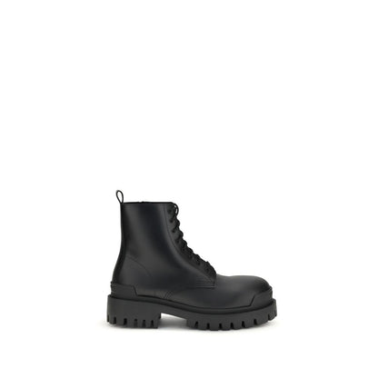 Black Calf Leather Bos Taurus Lace-Up Boots