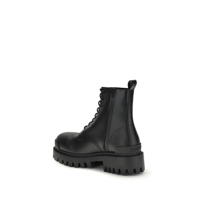 Black Calf Leather Bos Taurus Lace-Up Boots