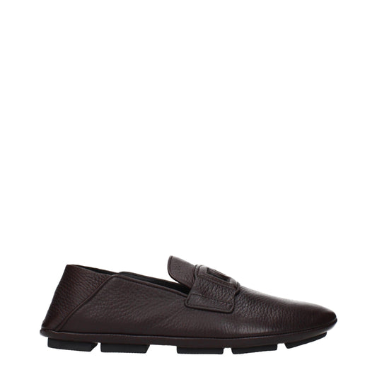 Brown Leather Slip-On Loafers