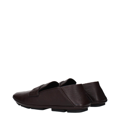Brown Leather Slip-On Loafers